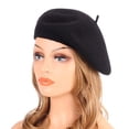 thumbnail image 3 of Boina de lana, gorro cálido de invierno de estilo francés de color sólido para mujer, gorro de pintor de lana retro de otoño e invierno, boina para mujer que combina con todo, 3 of 4