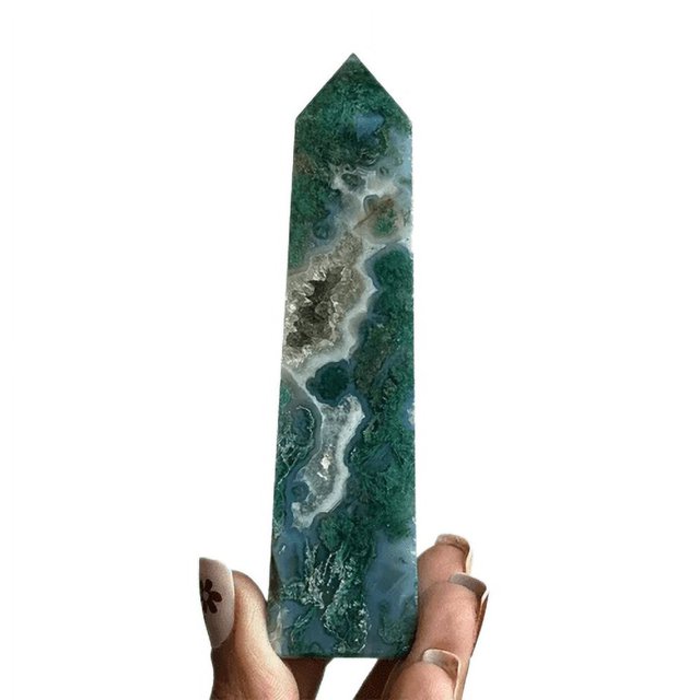 Crystal Crafts Obelisco de la torre Druzy Mossagate de la mejor calidad para la decoración del hogar para exportación mundial desde la India