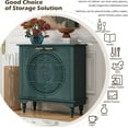 thumbnail image 7 of LFGUIZO Blackish Green Bohemian Hollow-Carved 2-Door Sideboard – Accent Cabinet with Adjustable Shelf – Storage for , Living Room, Dining Room,Patio, 7 of 7