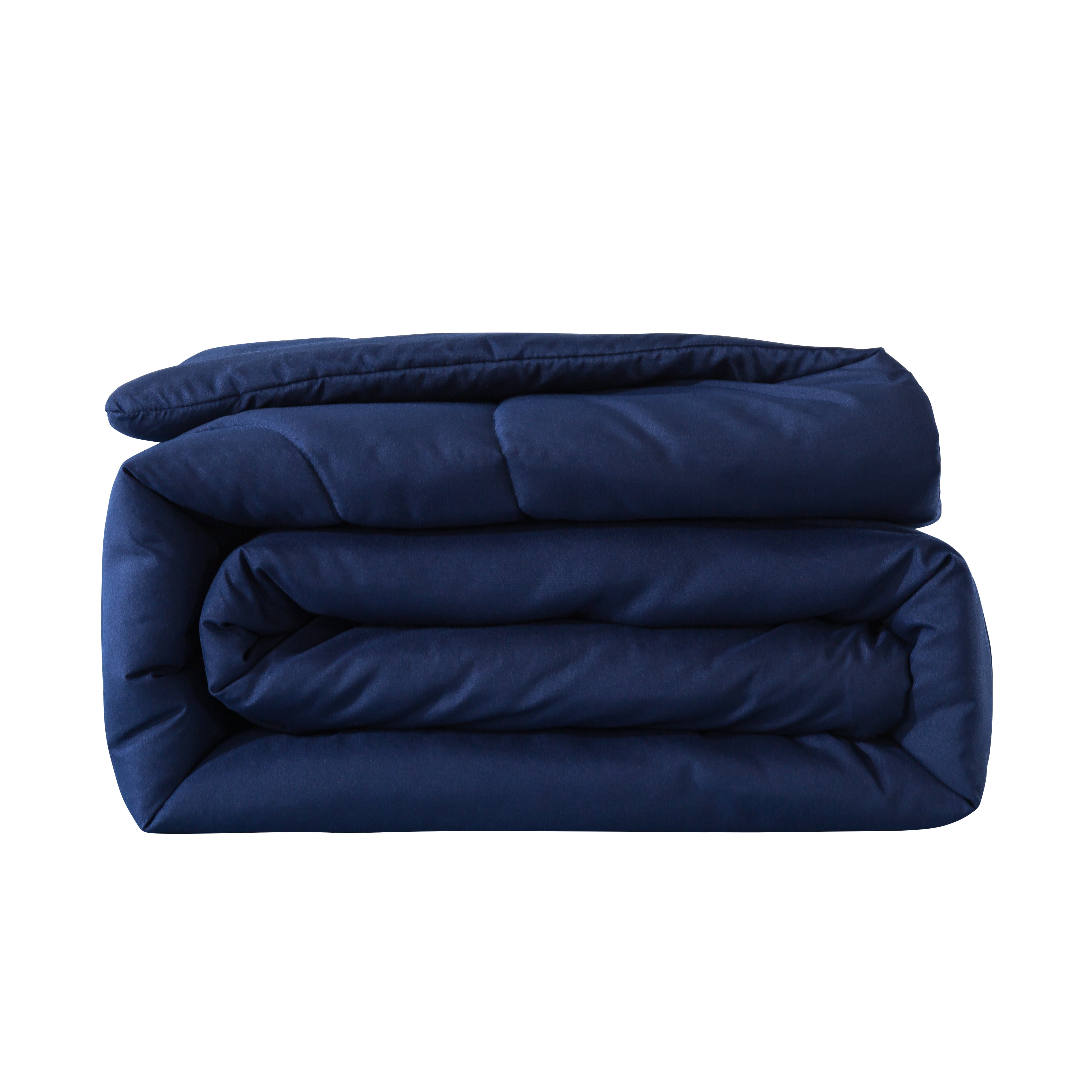 Mainstays Navy 7 Piece Bed in a Bag Comforter Set with Sheets, Full