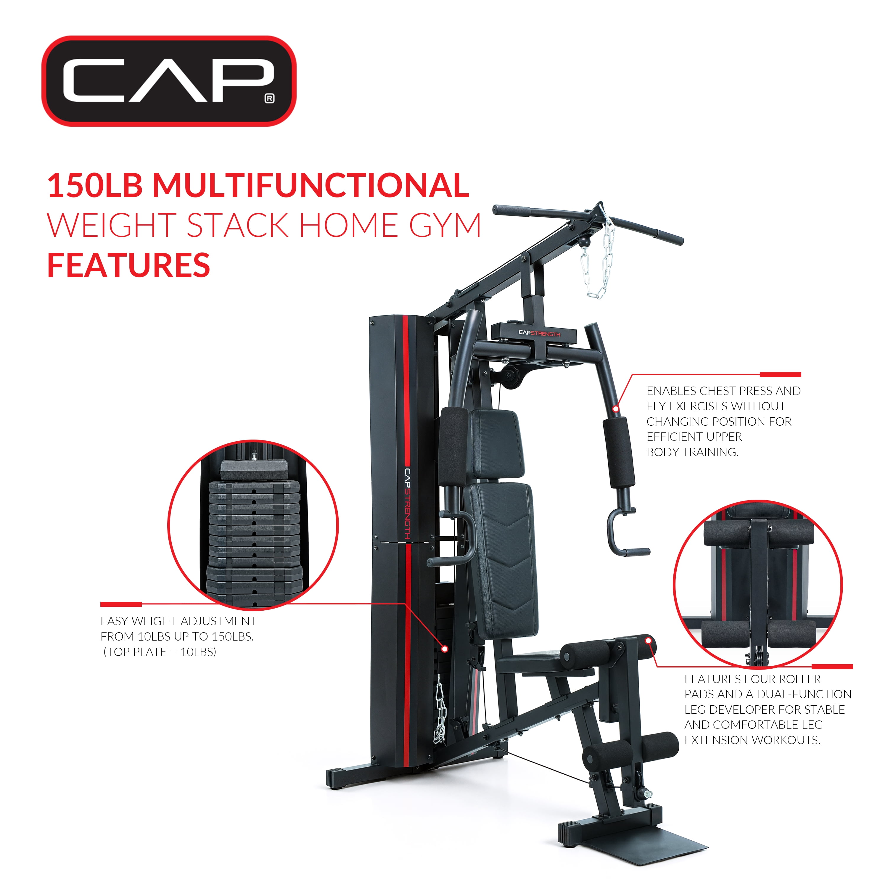 CAP Strength Home Gym with 150 lb Weight Stack