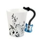 thumbnail image 1 of Taza de cerámica con asa de guitarra, ideal para amantes de la música, 400 ml Guitarra azul 1, 1 of 9