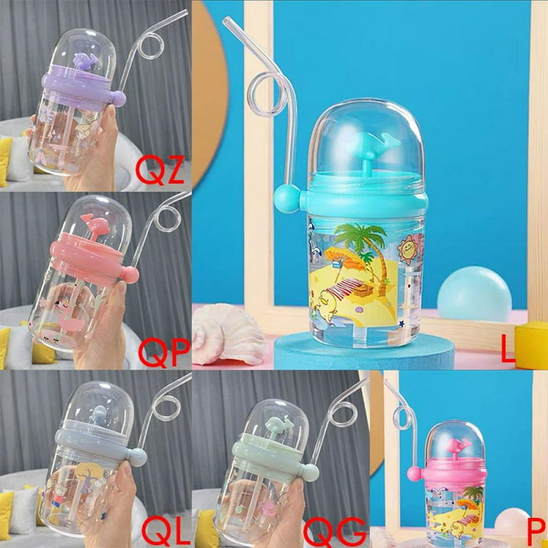 Cute Sippy Cup for Babies, Cartoon Kids Drop-Proof Whale Spray