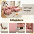 thumbnail image 3 of Timbernest 118" Oversized U Shaped Cloud Couch, Velvet Sectionals for Living Room, 3 Seater Comfy Sofa with 2 Ottomans and 5 Pillows, Pink, 3 of 7