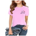 thumbnail image 2 of SXcggal Girls Short Sleeve Shirts Kids Summer Tops Crewneck Tees 3 13 Years Beautiful Cute Fashionable Girl Top, 2 of 6