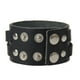 thumbnail image 3 of Pulsera unisex ancha de cuero genuino, brazalete, brazalete de muñeca, dije genial Negro, 3 of 4