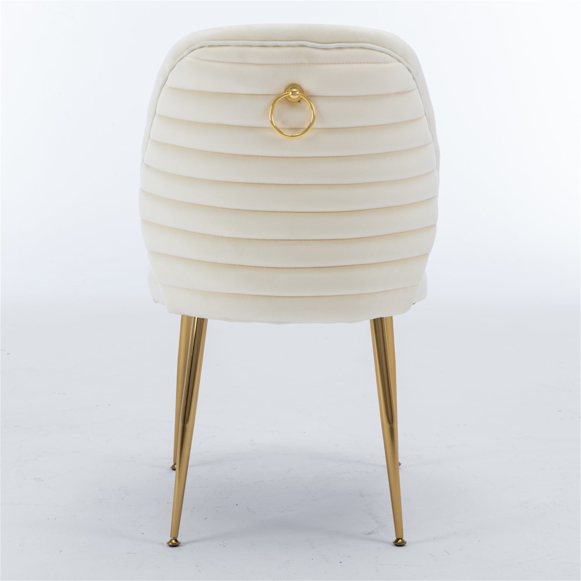 Resenkos Modern Woven Woven Dining Chair Set of 2 with Barrel Backrest and Gold Metal Legs, Cream Resenkos Modern Woven Woven Dining Chair Set of 2 with Barrel Backrest and Gold Metal Legs, Cream