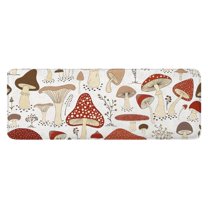 Red Mushroom Plant White Pattern Kitchen Rug Mat,Kitchen Runner Rugs Non Skid Washable,Decorative Kitchen Floor Mats for Kitchen,Sink,Laundry,17"x47.2"