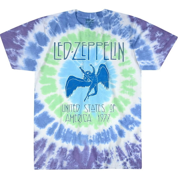 Led Zeppelin Men's Ramble On Tie Dye T-shirt Small Multi