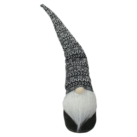 Northlight Geometric Pattern Gnome Christmas Decoration - 25" - Black and White