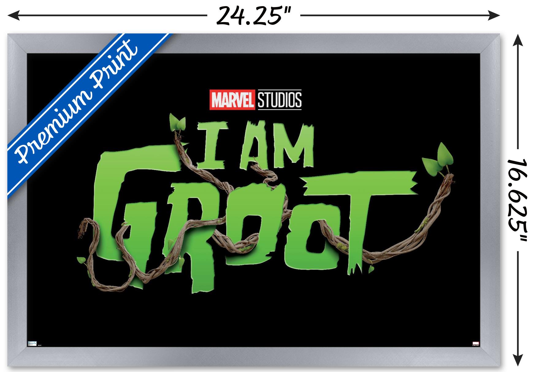 Marvel I Am Groot - Logo Wall Poster, 14.725" x 22.375", Framed