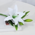 thumbnail image 4 of Injueey 6 Piezas de PVC Artificial Lilys flor simulación reutilizable lavable portátil sala de estar planta falsa Flores ornamento Blanco, 4 of 6