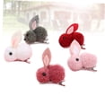 thumbnail image 3 of OULII 5Pcs Plush Rabbit Hair Barrettes Assorted Colors Elegant Hair Pins for Party Headwear, 3 of 8