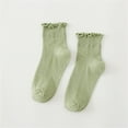 thumbnail image 3 of UJNDER Women's Ruffle Ankle Socks with Floral Lace Trim Low Cut Casual Fashion Socks for Women Army Green, 3 of 3