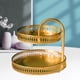 thumbnail image 3 of Organizador de maquillaje de dos niveles para tocador y baño, dorado raya, 3 of 8