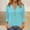 Light Blue, variant on Womens Tops 3/4 Sleeve Red Plain V Neck Shirts Casual Solid Color Fall Button Women Winter Fashion,M