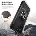 thumbnail image 5 of TJS for BLU View 5 (B610V) / BLU F5 5G Phone Case, with Tempered Glass Screen Protector, [Military Grade] Robotic Magnetic Support Car Mount Metal Ring Holder Kickstand Cover (Black), 5 of 7