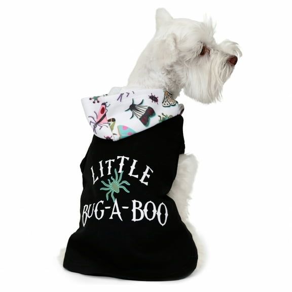 Vibrant Life Halloween Hoodie for Dogs & Cats, Little Bug-a-Boo, Black, Extra Small
