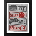 thumbnail image 2 of Lux + Me Designs 12x14 Black Modern Framed Museum Art Print Titled - Eat-Sleep-Game-Repeat, 2 of 5
