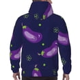 thumbnail image 7 of Lsque Eggplant Pattern Casual Men's Hoodie,Hooded Sweatshirt with Kangaroo Pocket,Pullover Hoodie-4X-Large, 7 of 7