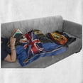 thumbnail image 6 of Union Jack Soft Flannel Fleece Throw Blanket, Union Jack Flagon Pole and Big Ben Taxi Cab Urban Modern Countrys Image, Cozy Plush for Indoor and Outdoor Use, 70" x 90", Multicolor, by Ambesonne, 6 of 6