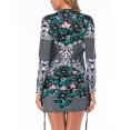 thumbnail image 3 of MAWCLOS Women Two Peices Swimsuit Floral Printed Bathing Suit Long Sleeve Rashguard Tummy Controled Surfing Crew Neck Tankini Set 6616 M, 3 of 6
