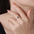 thumbnail image 4 of AFFY Solitaire Engagement Ring for Her, 6X6MM Asscher Shape Zambian Emerald Lab Grown Gemstone & Moissanite Promise Ring In 14K Yellow Gold Over Sterling Silver (1.00 Cttw)-10, 4 of 6