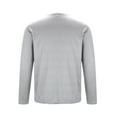 thumbnail image 4 of Iugvhana Buttons Round Neck T-Shirts for Men Long Sleeve Shirts Tops Solid Casual Daily Pullover Blouses with Pocket Gray M, 4 of 6