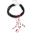 thumbnail image 6 of Top-kevin Gothic Blood Drop Fringe Necklace,Vintage Crystal Blooddrip Choker Punk Style Multi-layered Pearl Beaded Necklaces Goth Vampire Clavicle Halloween Jewelry Decorations, 6 of 7