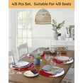 thumbnail image 5 of 15 Inch Round Placemats Set of 4, Red Snowman Christmas Non Slip Heat Insulation PP Table Mats, Winter Snowflake Pine Xmas Tree Washable Place Mats for Kitchen Dining Party Table Decor, 5 of 7