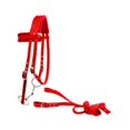 thumbnail image 4 of DYNWAVECA Bride de Cheval avec Tête de Cheval Rembourrée Accessoires de Conduite Confortables Ajustables avec Coussin Doux Licou Corde de Cheval Rouge S, 4 of 10