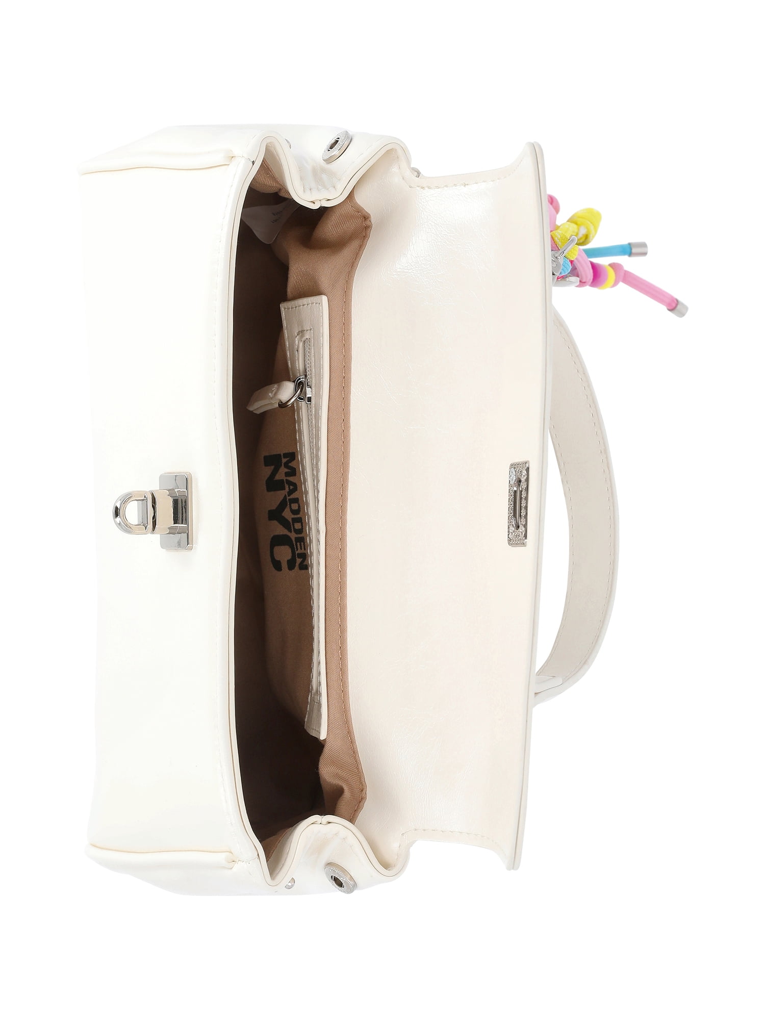 Madden NYC Women's Flap Top Handle Bag, White