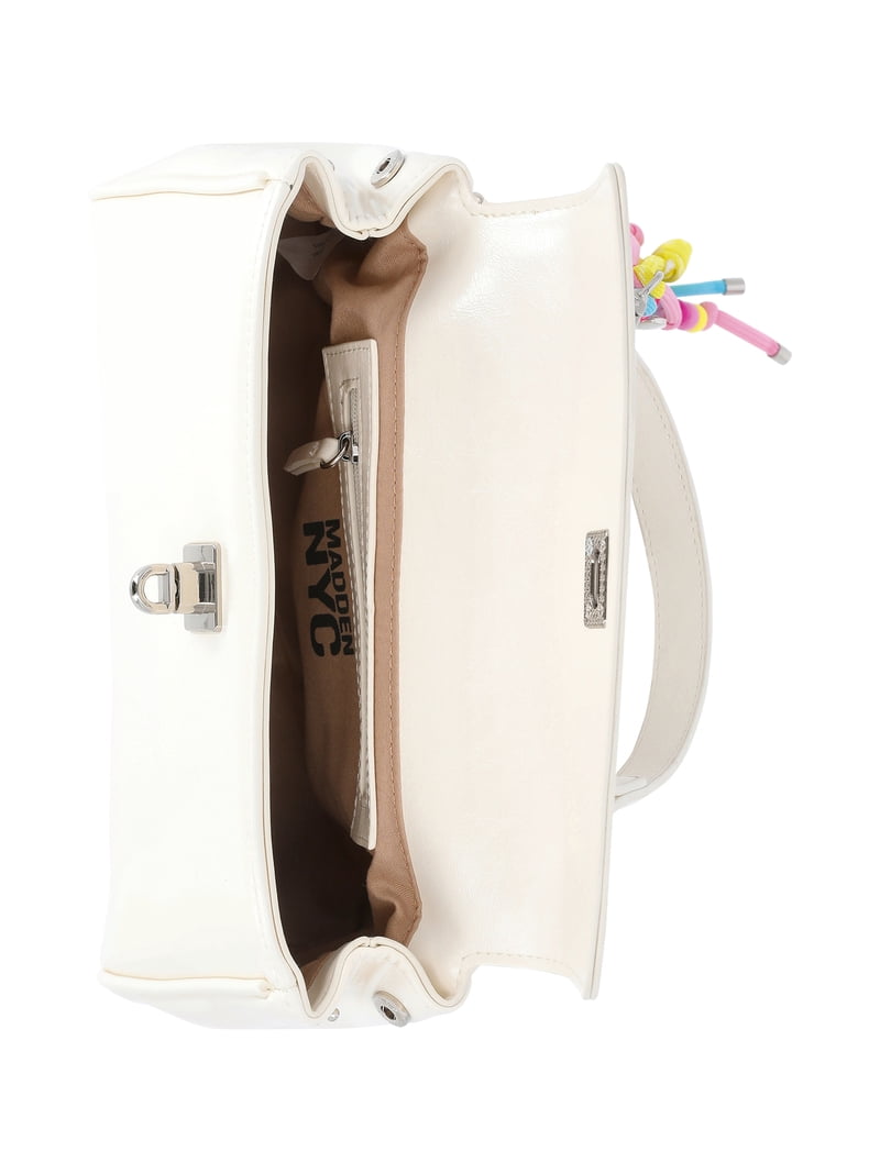 Madden NYC Women's Flap Top Handle Bag, White - Walmart.com