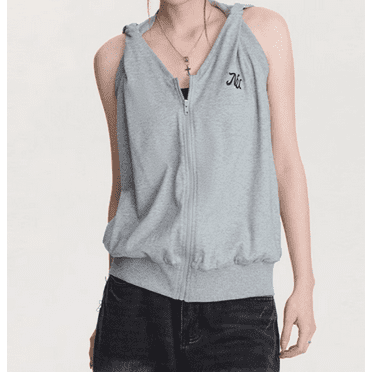 Sleeveless Hooded Zip-Up Camisole & Top, Women's