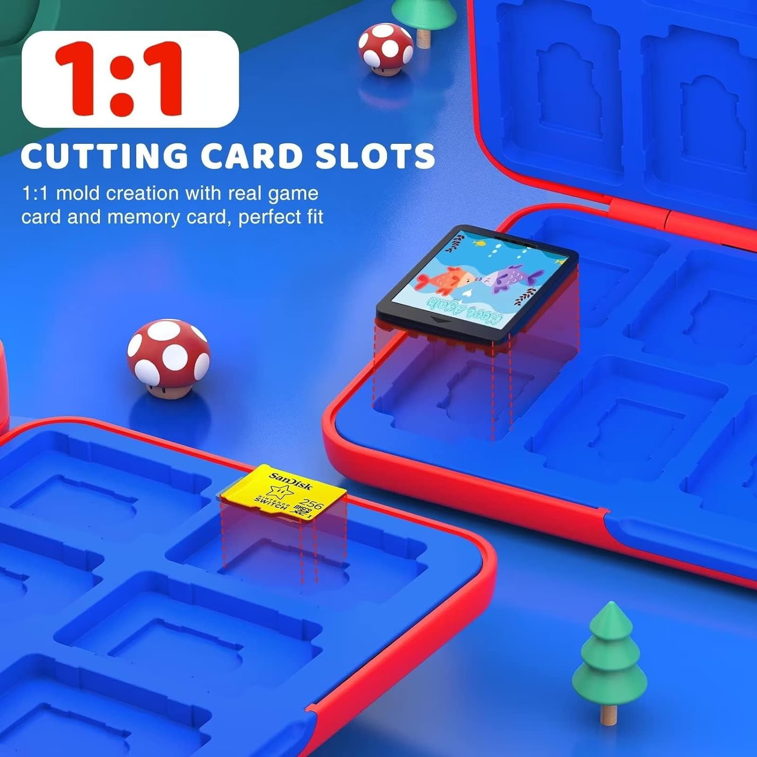 Nintendo Switch POST CARD HOLDER P'sclub seta Ninjaabxy Switch Game Card Case Holder with 24 Game & Micro