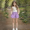 thumbnail image 5 of AUNVITO Girls 3-12 Years Solid Color Elastic Waist Tiered Ruffle Bubble Skirt, 5 of 9