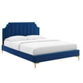 thumbnail image 2 of Modway Sienna Performance Velvet Full Platform Bed in Navy, 2 of 10