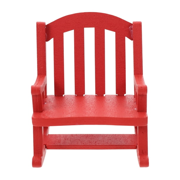 Silla en miniatura de madera, modelo de mecedora europea, accesorio para minicasa
