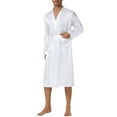 thumbnail image 5 of INSPIRE CHIC Men's Nightdress Satin Robe Long Sleeve Tied Sleepwear Bathrobe M White, 5 of 6