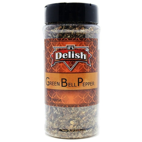 Dried Green Bell Peppers by Its Delish, Medium Jar