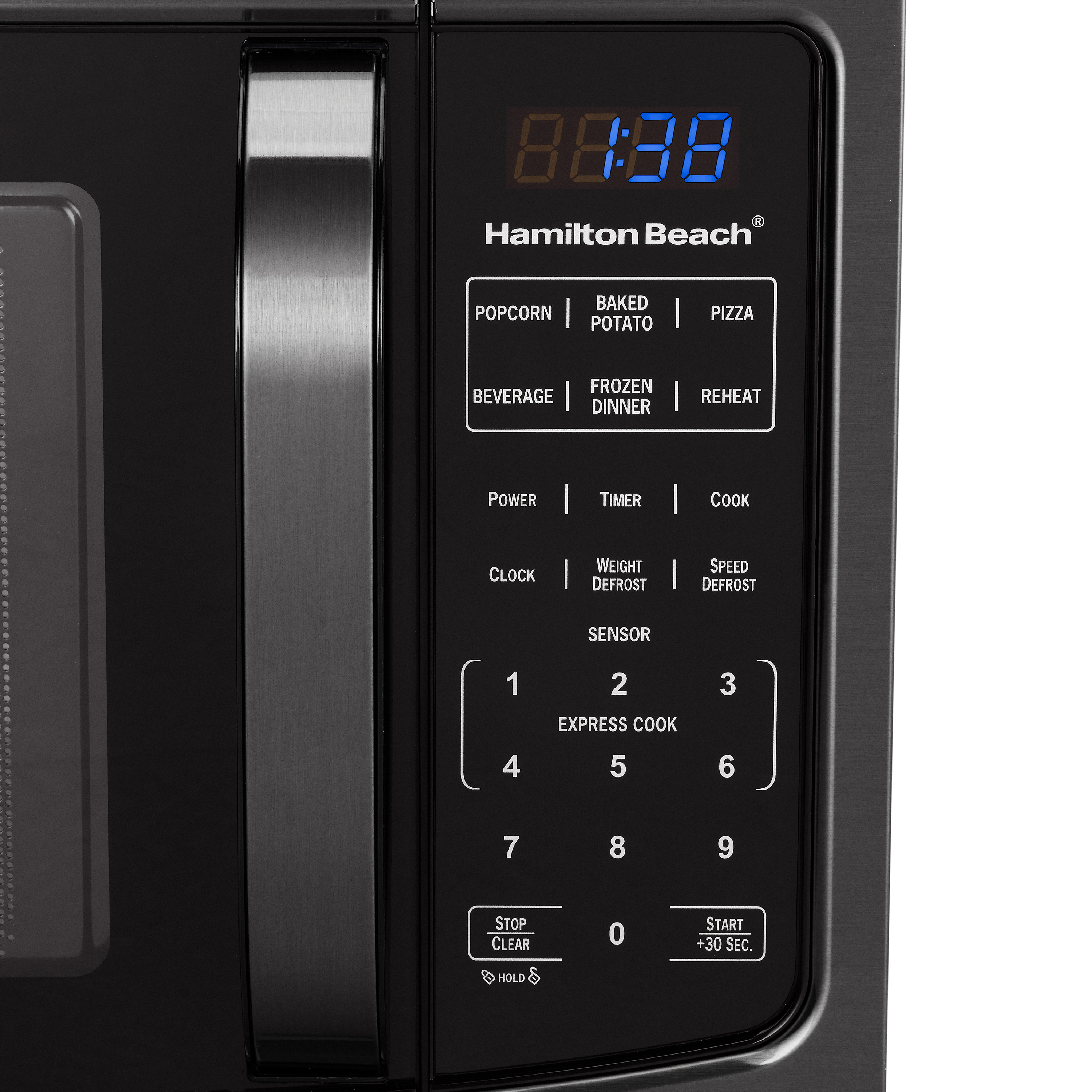 Hamilton Beach 1 6 Cu Ft Black Stainless Steel Digital Microwave Oven Walmart Com Walmart Com