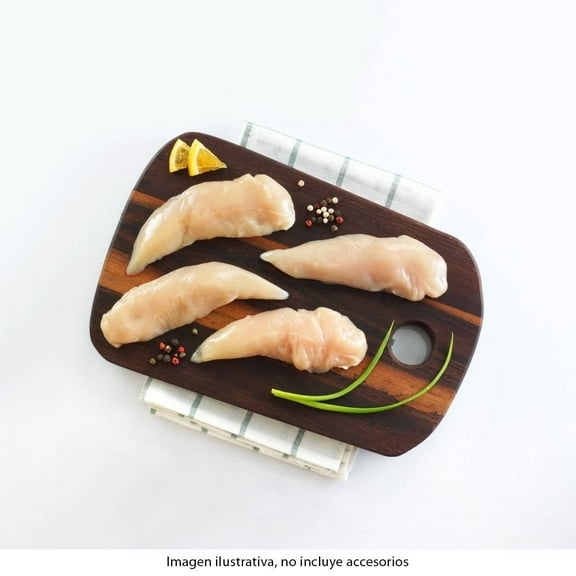 Fajitas de pechuga natural peso aproximado por charola 700 g