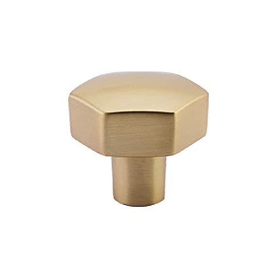 emtek 86457 mod hex cabinet knob satin brass (1-1/8" width)
