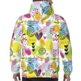 thumbnail image 7 of Naloa Tropical Pineapples Men's Casual Hooded Collar Drawstring Hoodies Pullover Sweatshirts Casual Long Sleeve Shirts-4X-Large, 7 of 7
