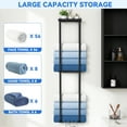 thumbnail image 6 of Towel Racks for Bathroom HONEIER 3 Tier Towel Holder with Shelf & 6 HooksWall Mounted Vertical Rolled Towel Storage Organizer Holder Towel Shelf Organizer for Toilet, Black, 6 of 8