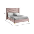 thumbnail image 3 of Meridian Furniture Barolo Pink Velvet Queen Bed, 3 of 8