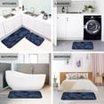 thumbnail image 4 of 2-Piece Kitchen Rugs Set Non-Slip Mats Carpet Floor for Kitchen, Bathroom (19.7"x27.6" & 19.7"x47.2") Deep Blue Flower, 4 of 7