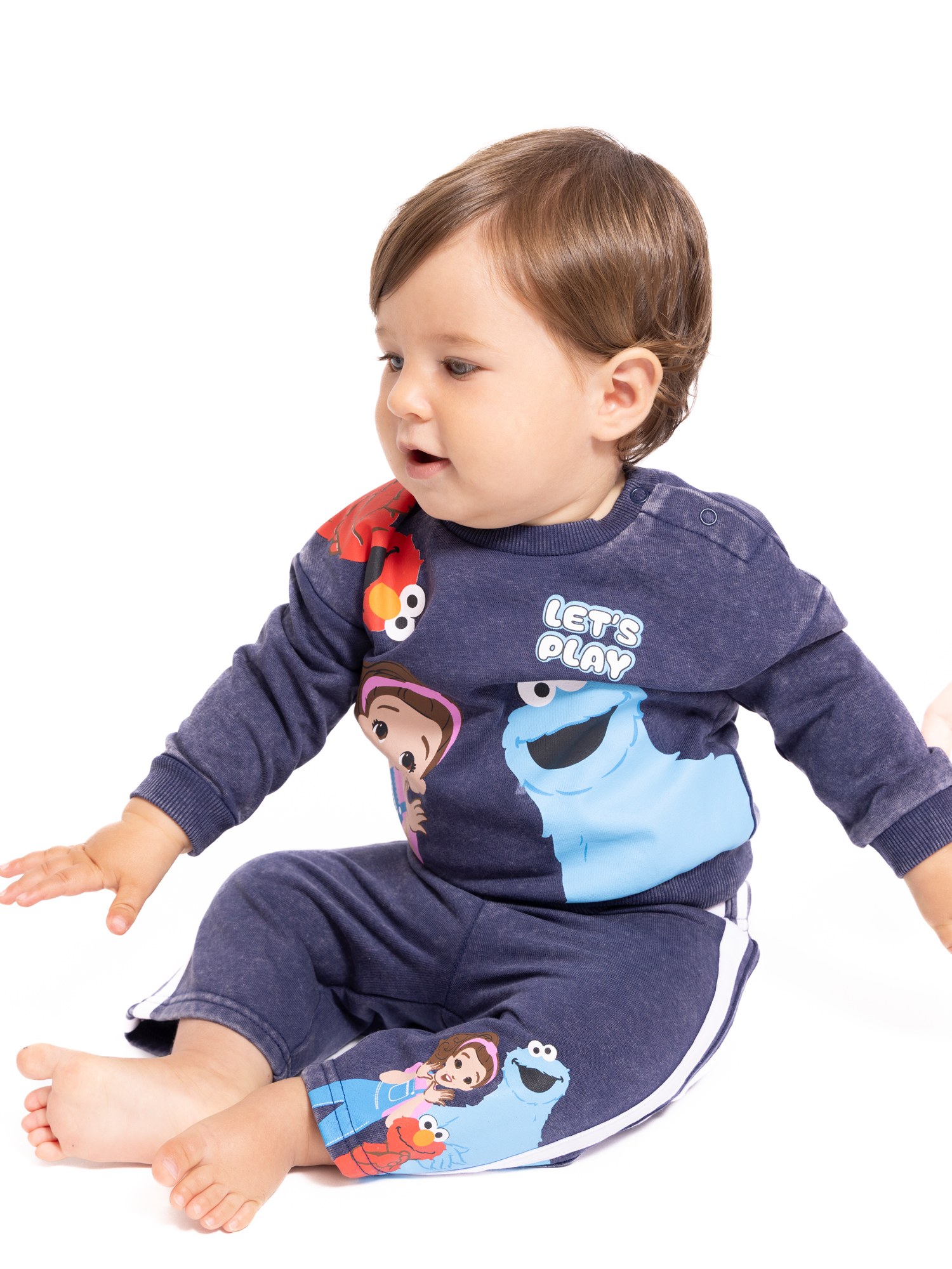 Ms. Rachel x Sesame Street Baby Graphic Sweatshirt and Sweatpants Set, 2-Piece, Sizes 0/3M-24M