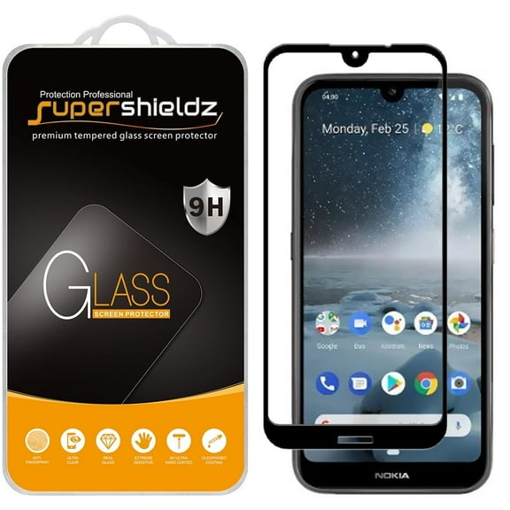 (2-Pack) Supershieldz Designed for Nokia 4.2 [Full Screen Coverage] Tempered Glass Screen Protector, Anti-Scratch, Bubble Free (Black Frame)