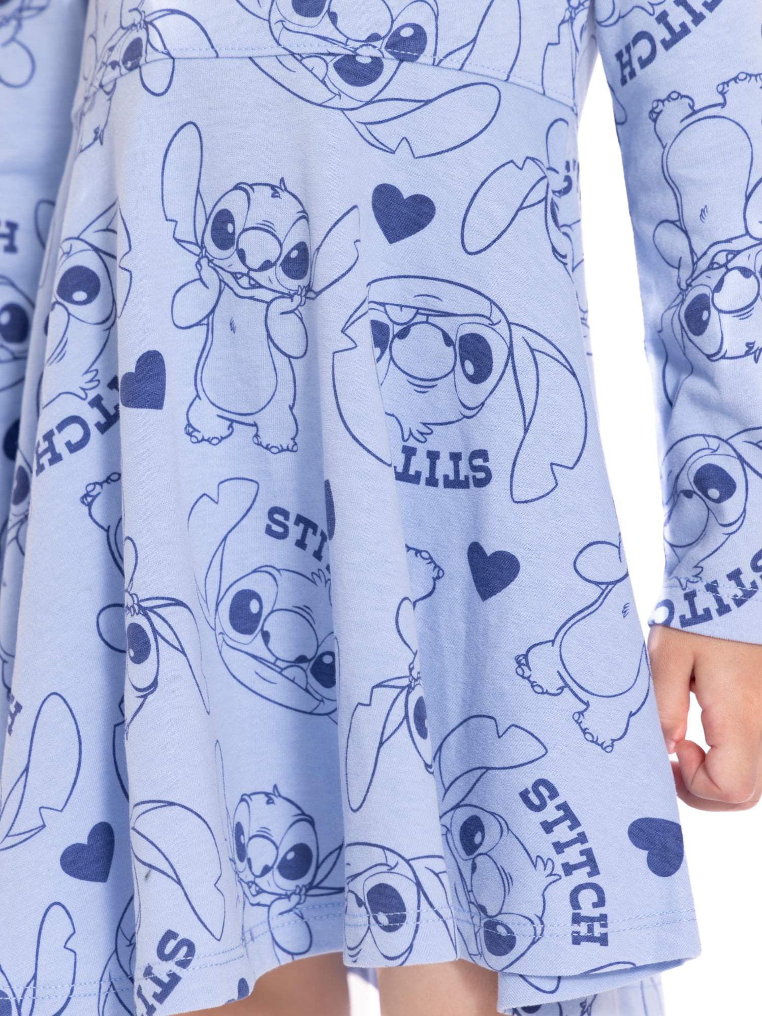 Lilo and Stitch Toddler Girls' Print Dress with Long Sleeves, Sizes 12M-5T